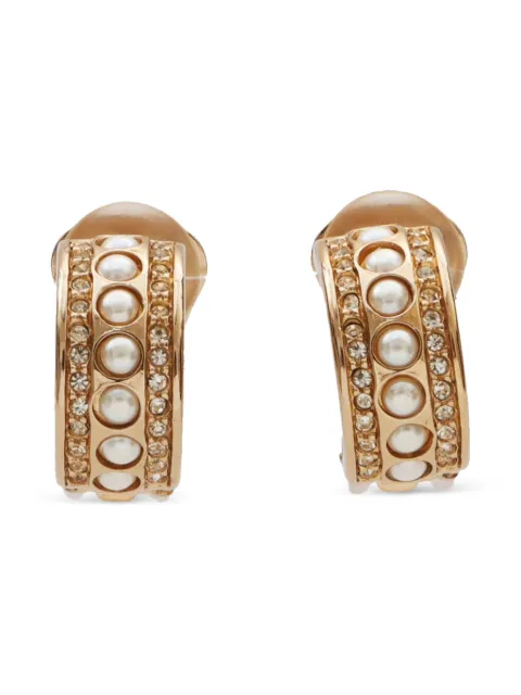 Christian Dior Pre-Owned aretes de clip con medio aro 2000