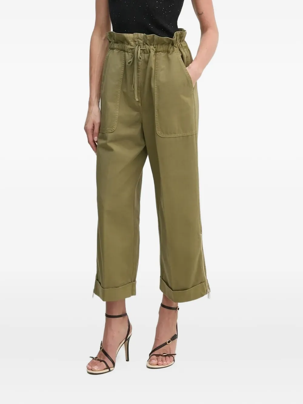 PINKO drawstring cuffed trousers | Green | Image 1