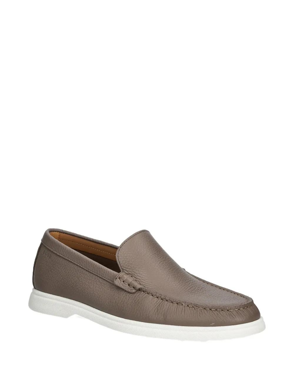Hugo Boss Leather Loafers In Brown