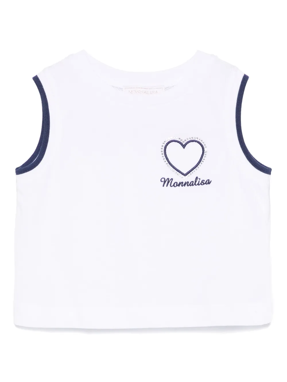 Monnalisa Tanktop met hartpatroon Wit