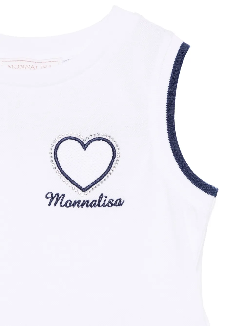 Monnalisa Tanktop met hartpatroon Wit