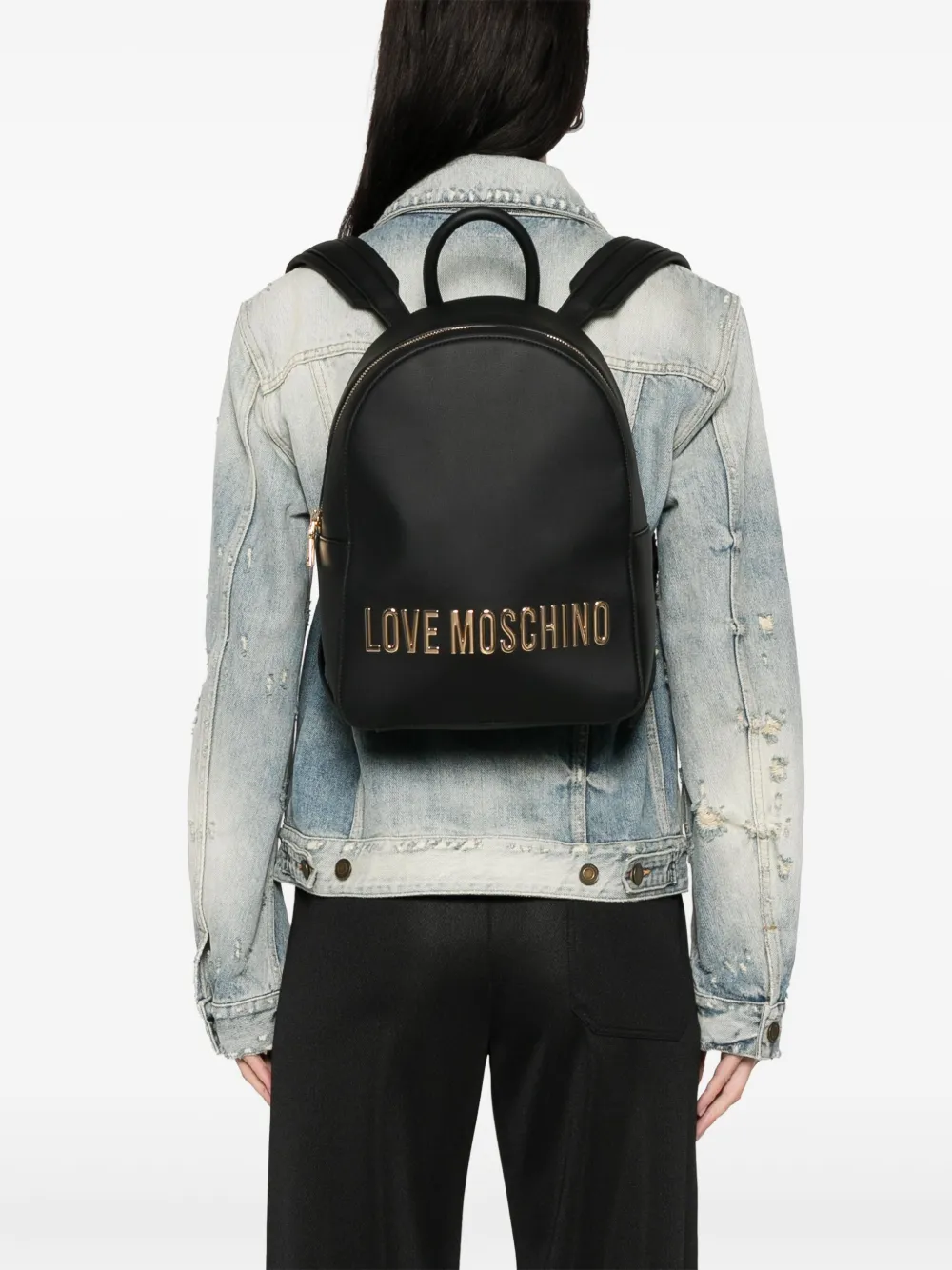 Love Moschino Rugzak met logo - Zwart