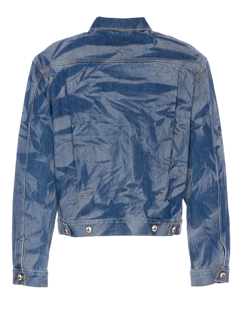 Vivienne Westwood crinkled-effect denim jacket - Blauw