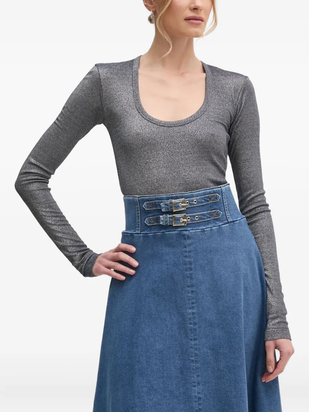 Pinko Long-sleeves Top In Gray