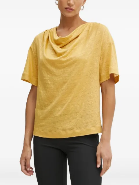 PINKO cowl-neck short-sleeve blouse