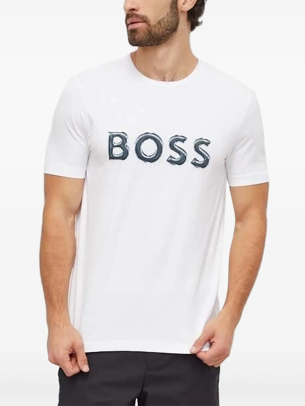 BOSS T-shirt met logoprint Wit