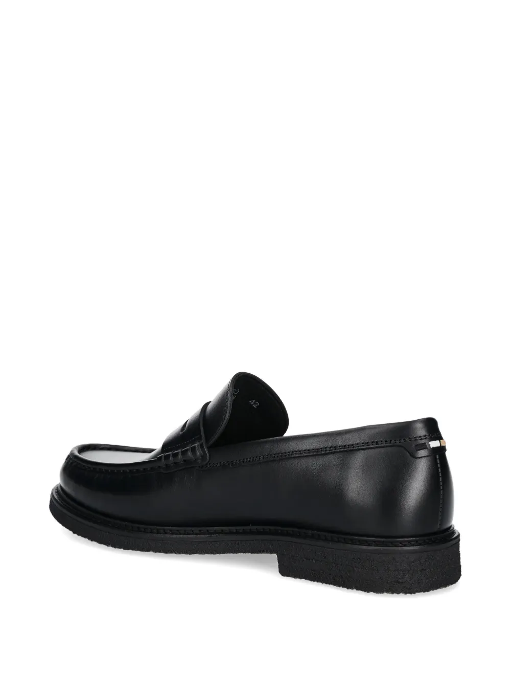 BOSS leather loafers Black