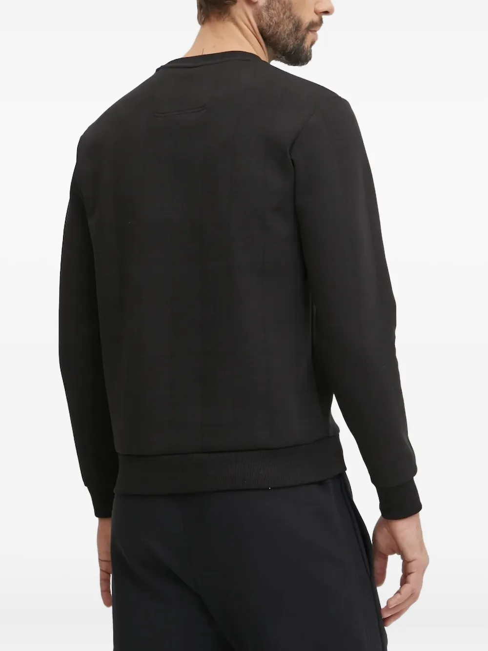 Hugo Boss Round Collar Long Sleeve Sweater In Black