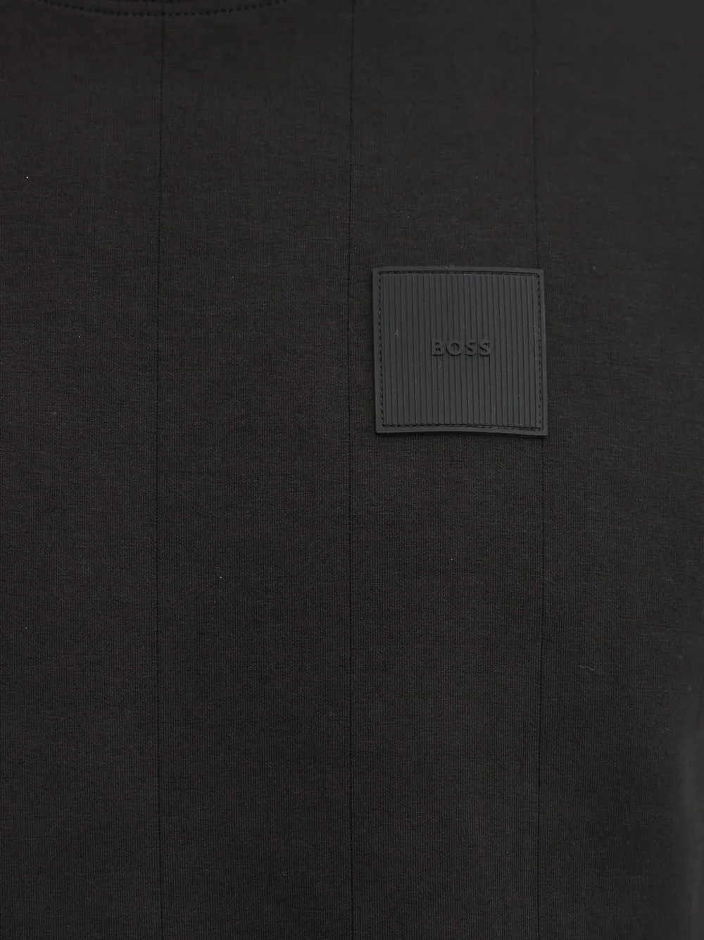 Hugo Boss Round Collar Long Sleeve Sweater In Black