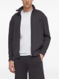 BOSS logo-plaque zip-up sweatshirt - Black