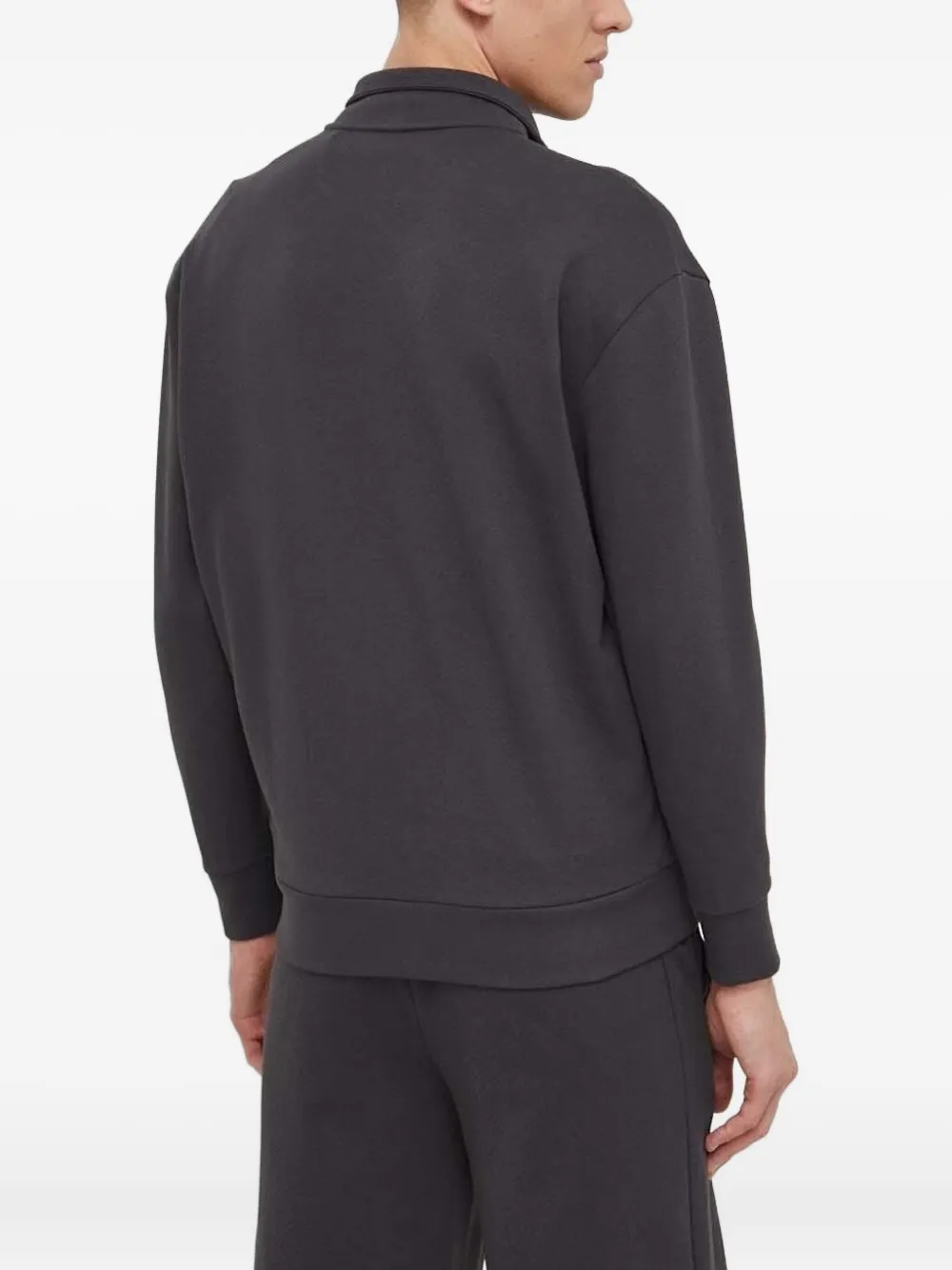 BOSS Sweater met logoplakkaat - Zwart