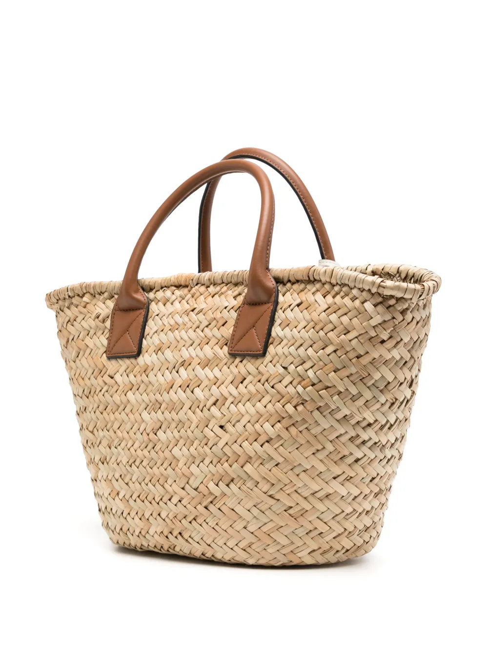 Karl Lagerfeld Mediuma K signature raffia strandtas Bruin