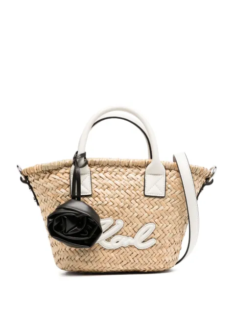 Karl Lagerfeld K/signature Small Raffia tote bag