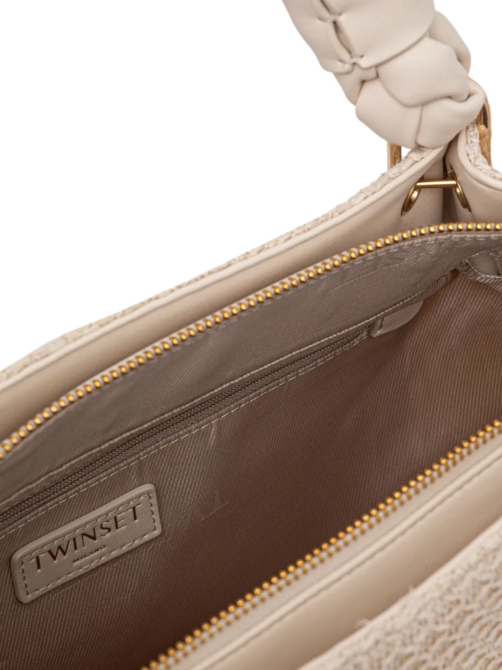 TWINSET Heuptas met logoplakkaat Beige