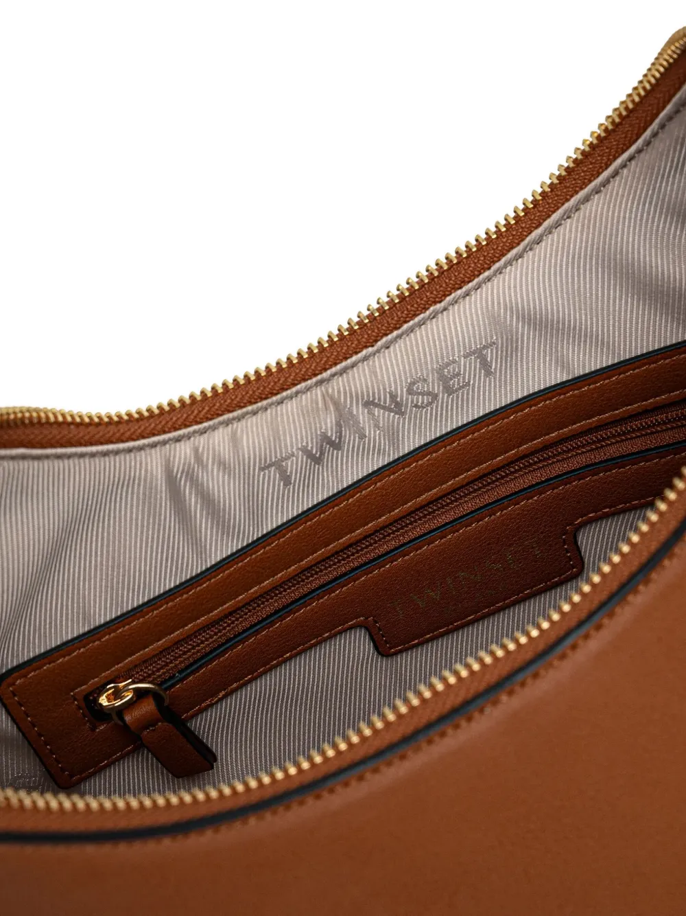TWINSET Schoudertas met logo-stempel Bruin