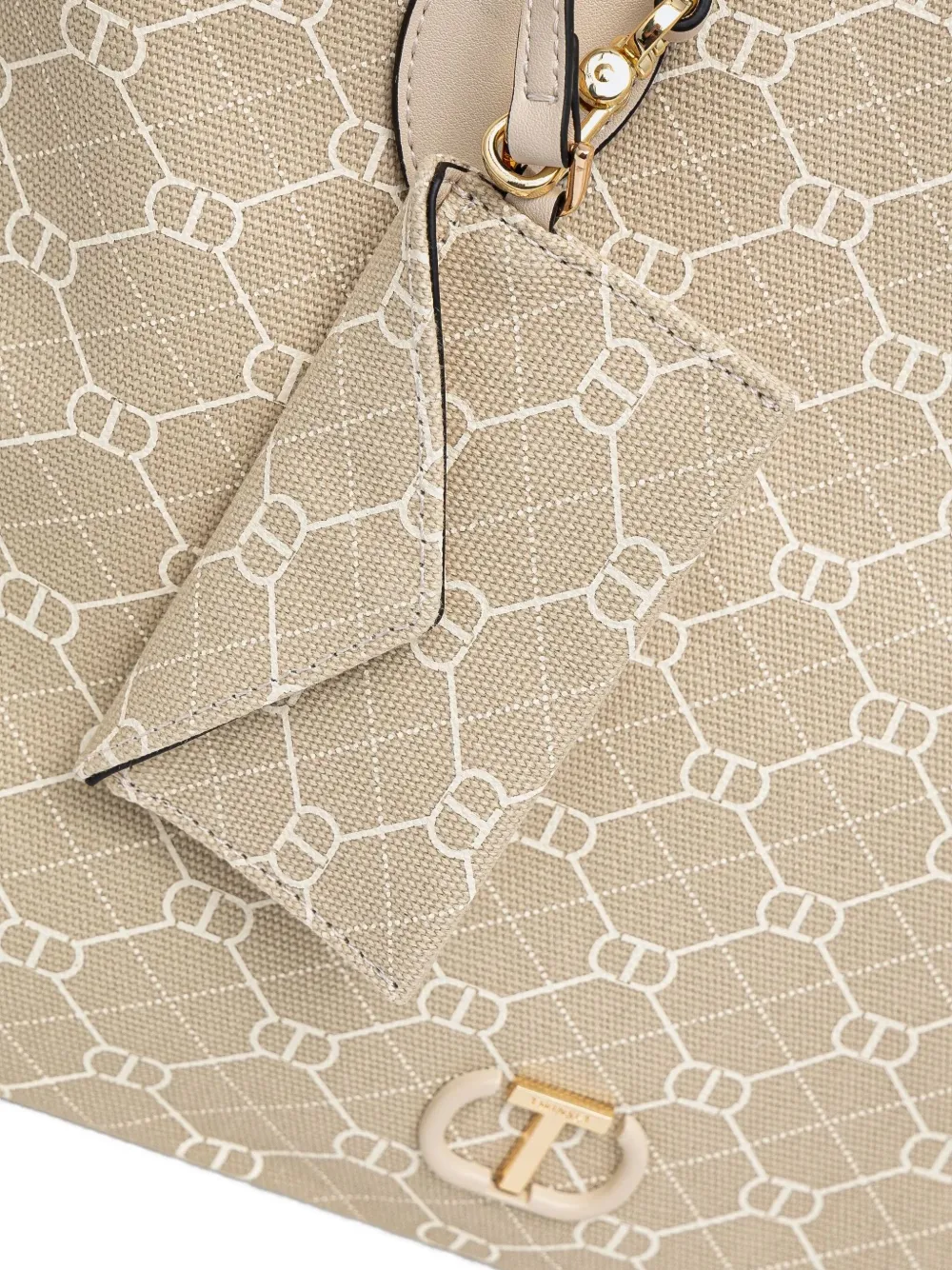 TWINSET Schoudertas met monogramprint Beige