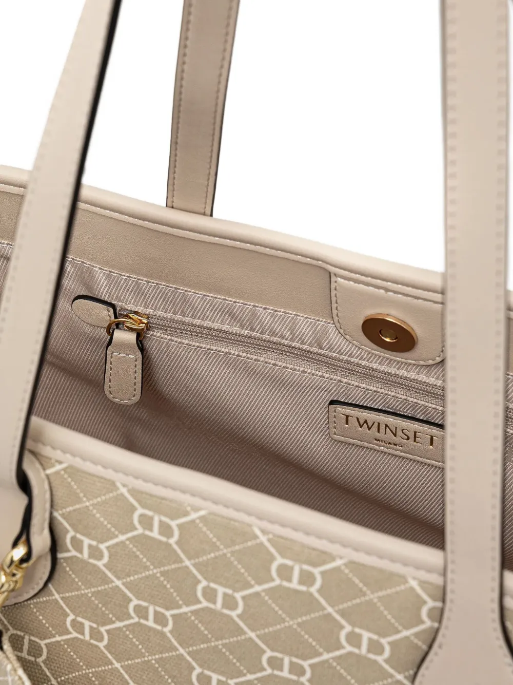 TWINSET Schoudertas met monogramprint Beige