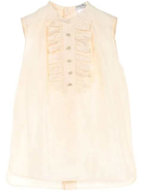 CHANEL Pre-Owned blusa de seda 1986-1988