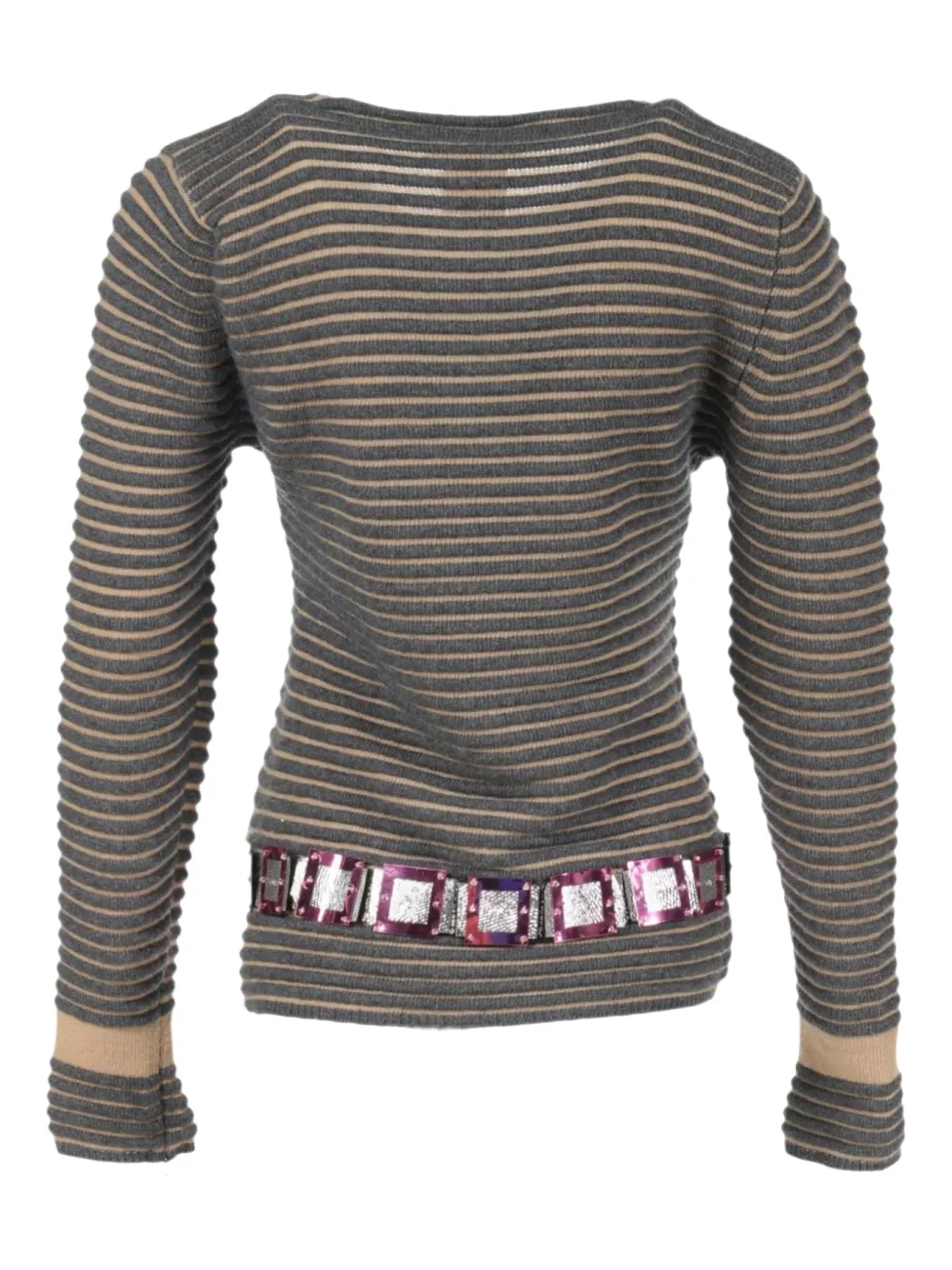 CHANEL Pre-Owned 1986-1988 striped jumper - Grijs