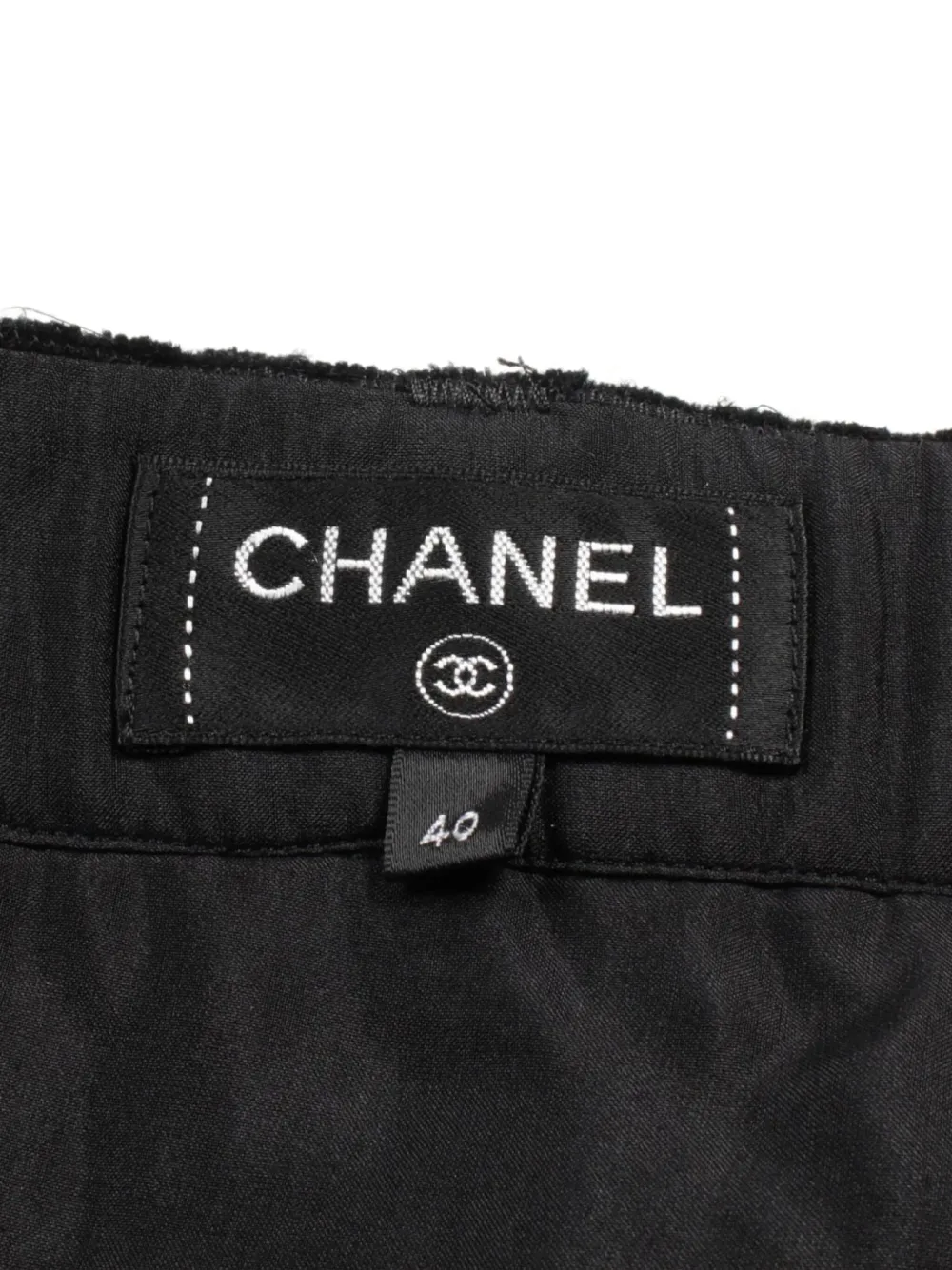 Pre-owned Chanel 1986-1988s Tweed Mini Skirt In Black