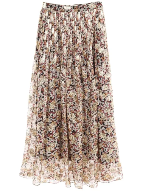 Céline Pre-Owned falda midi con bordado floral 2010