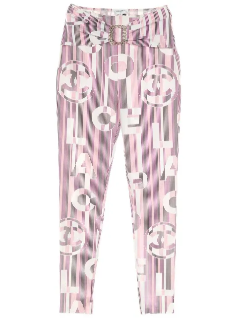 CHANEL Pre-Owned pantalones stretch con motivo de rayas 1986-1988