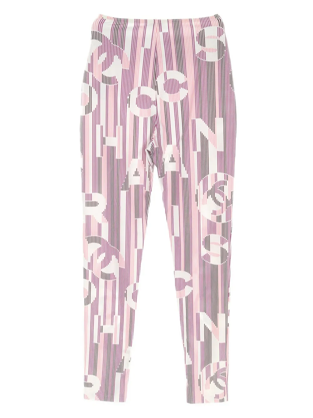 CHANEL Pre-Owned 1986-1988 gestreepte stretch broek - Roze