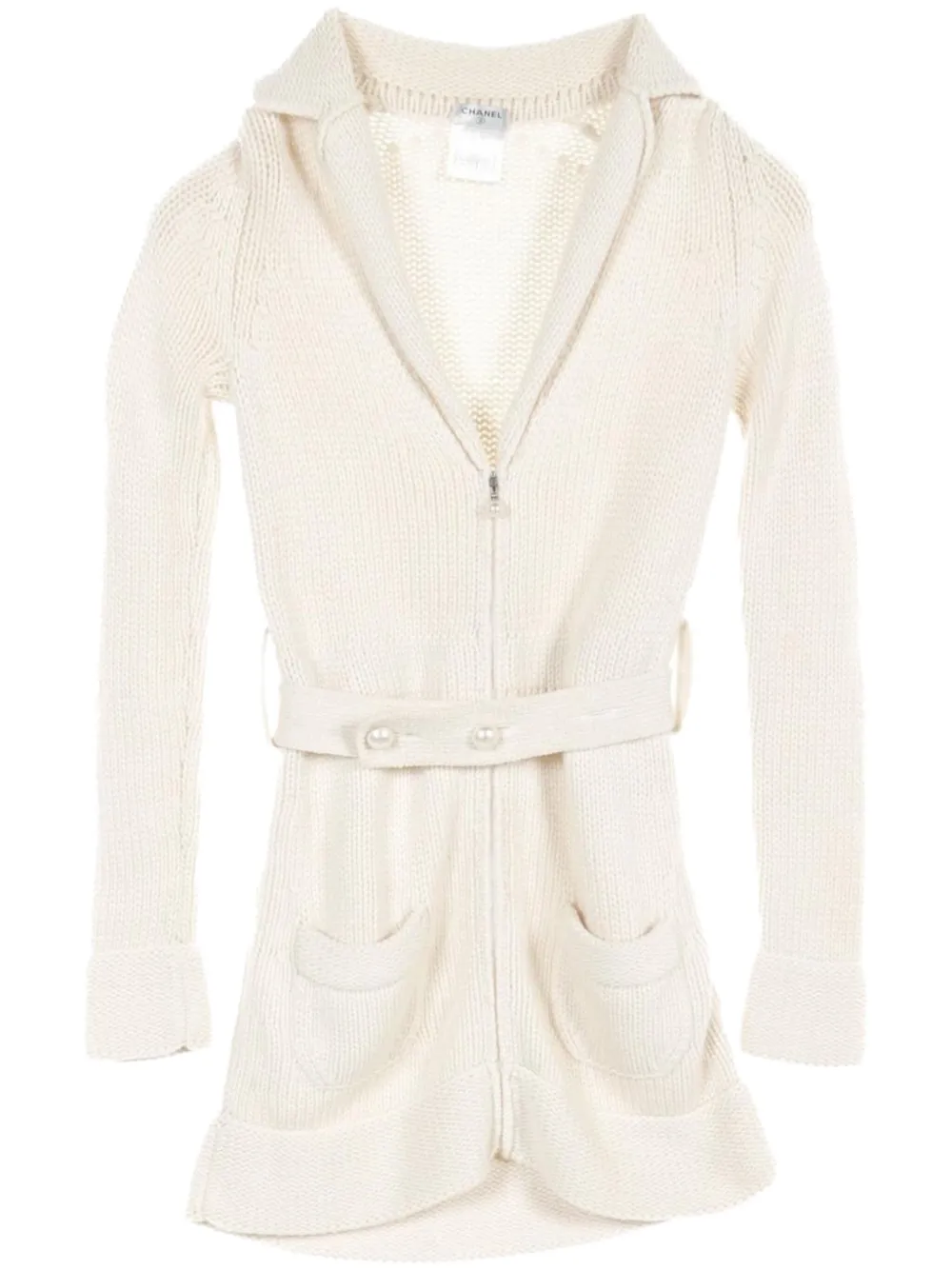 Pre-owned Chanel 1986-1988 Knitted Cardigan In Neutrals