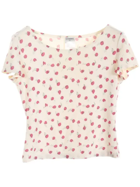 CHANEL Pre-Owned 1986-1988 rose-print T-shirt