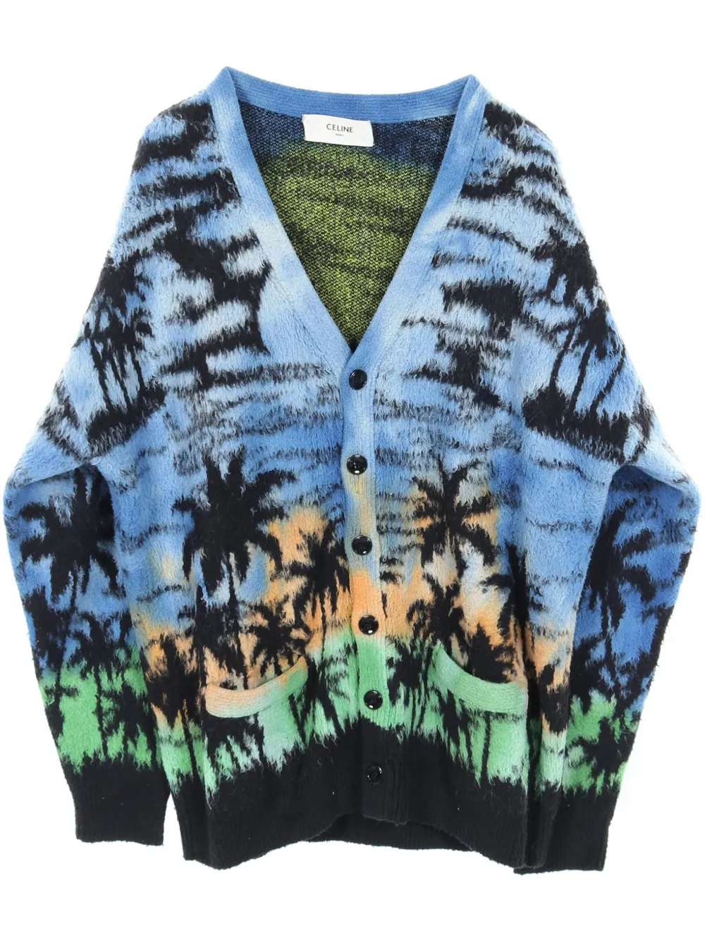 Céline Pre-Owned 2000s Sunset Tropical カーディガン - ブルー Céline Pre-Owned 2000s Sunset Tropical カーディガン - ブルー