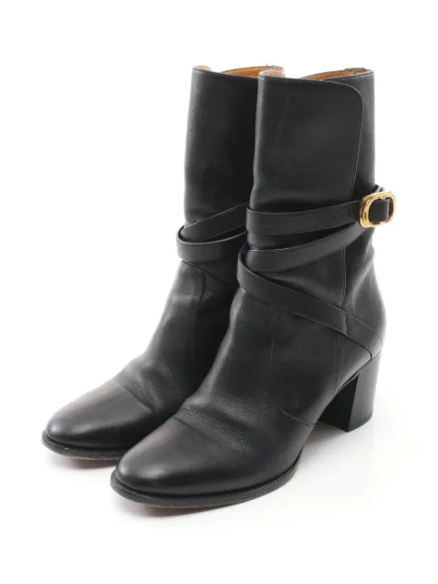 Christian Dior Pre-Owned 皮质中跟及踝靴（6.5厘米，2010年代典藏款）