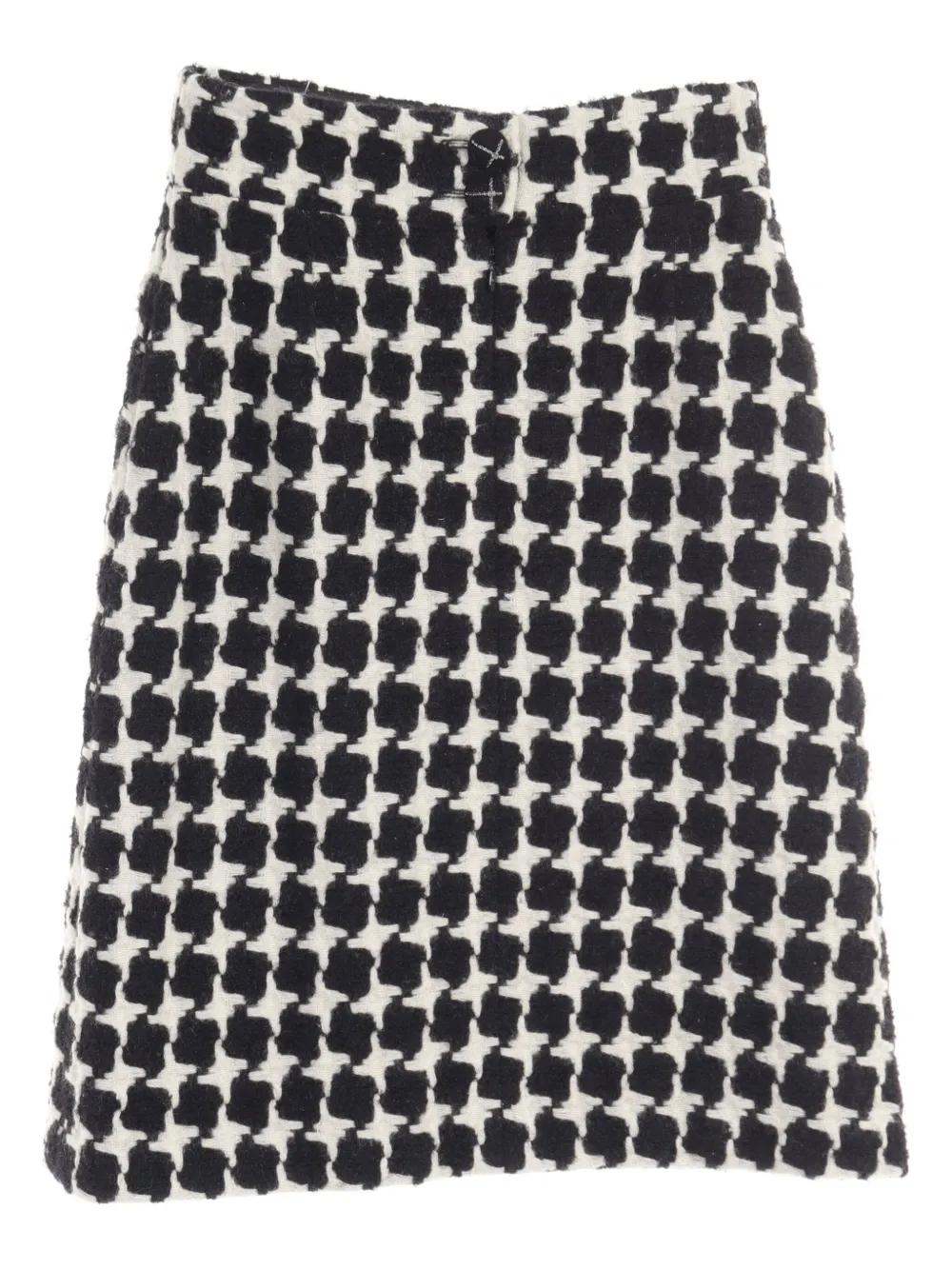 chanelpre-owned CHANEL Pre-Owned 1986-1988 geruite rok met A-lijn - Zwart