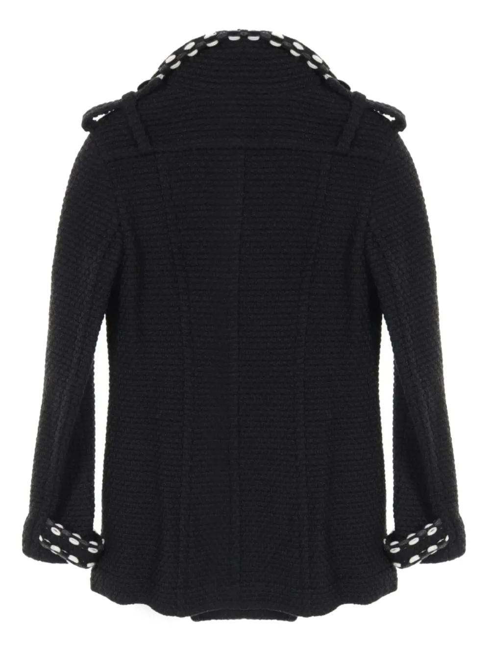 CHANEL Pre-Owned 1986-1988 tweed peacoat - Zwart