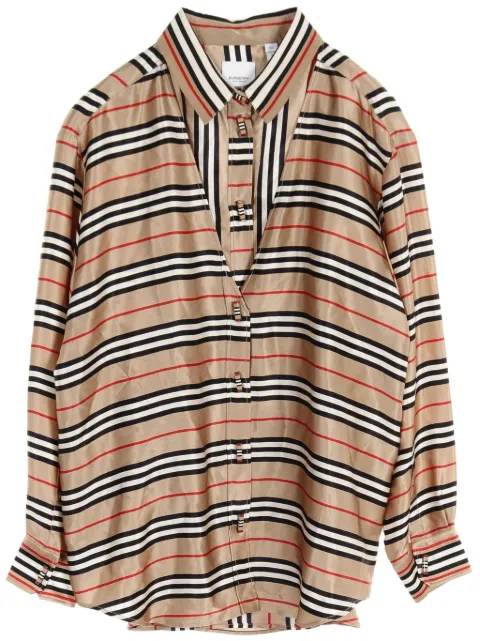 Burberry Pre-Owned بلوزة حرير بطبقات من الألفينيات