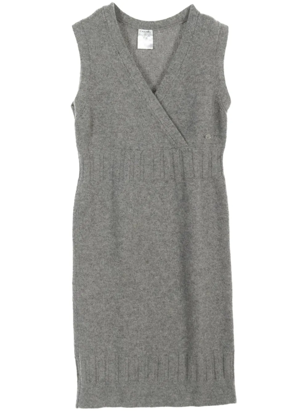 CHANEL Pre-Owned 1986-1988 wrap-around sleeveless dress | Grey | Image 1