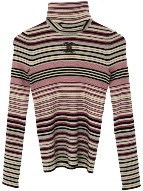 CHANEL Pre-Owned suéter con motivo de rayas 1986-1988