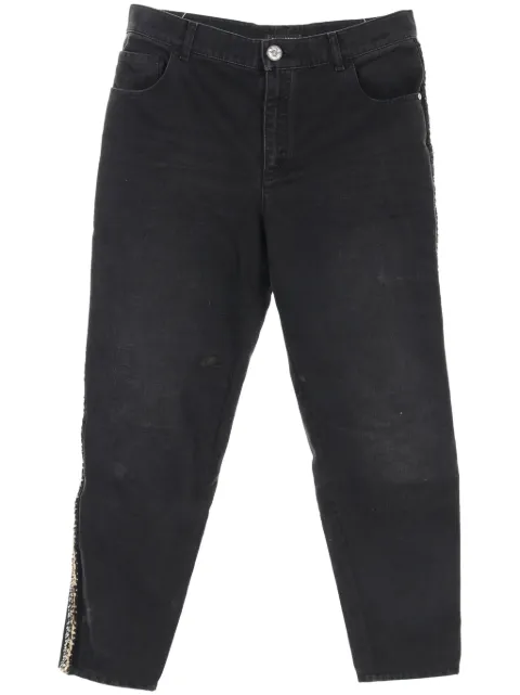CHANEL Pre-Owned jeans con ribete de tweed 1986-1988