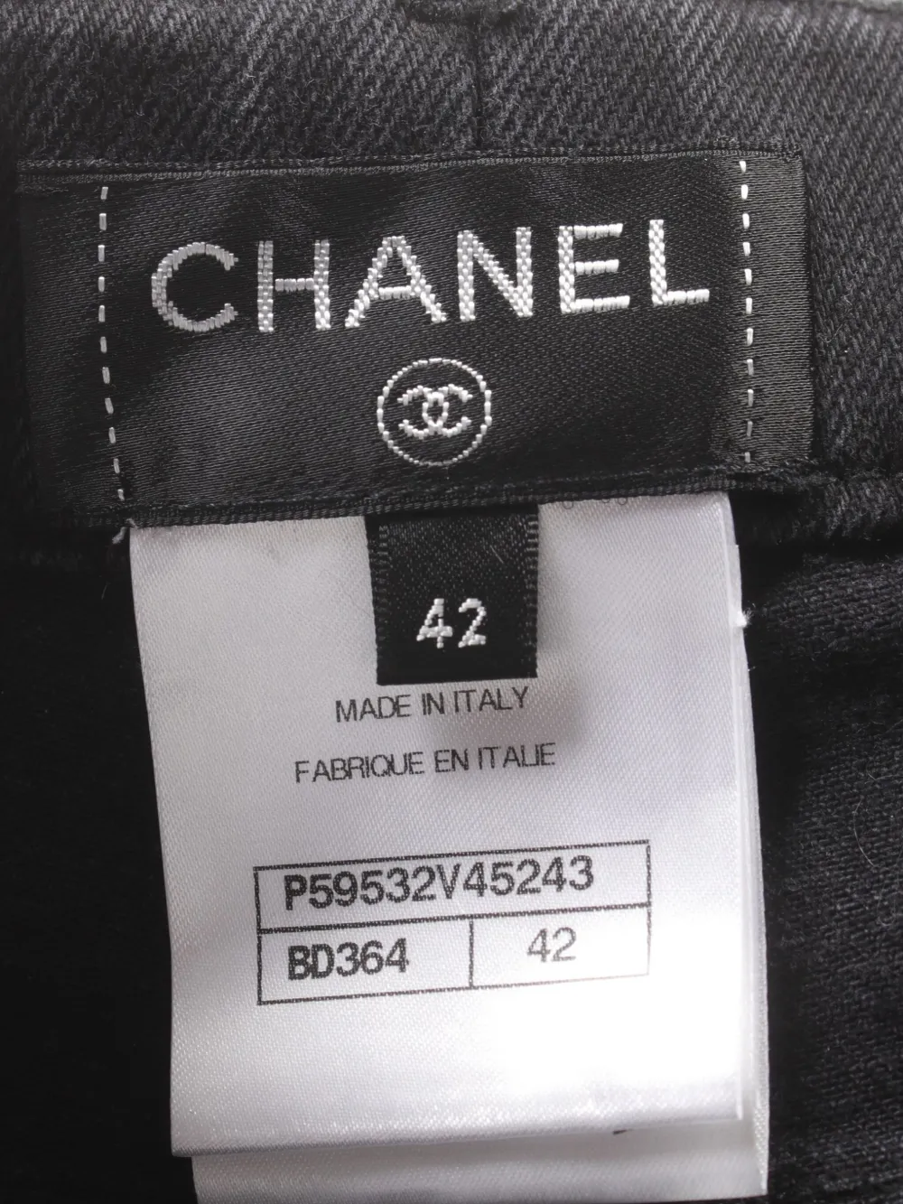 Pre-owned Chanel 1986-1988 Tweed-trim Jeans In Black