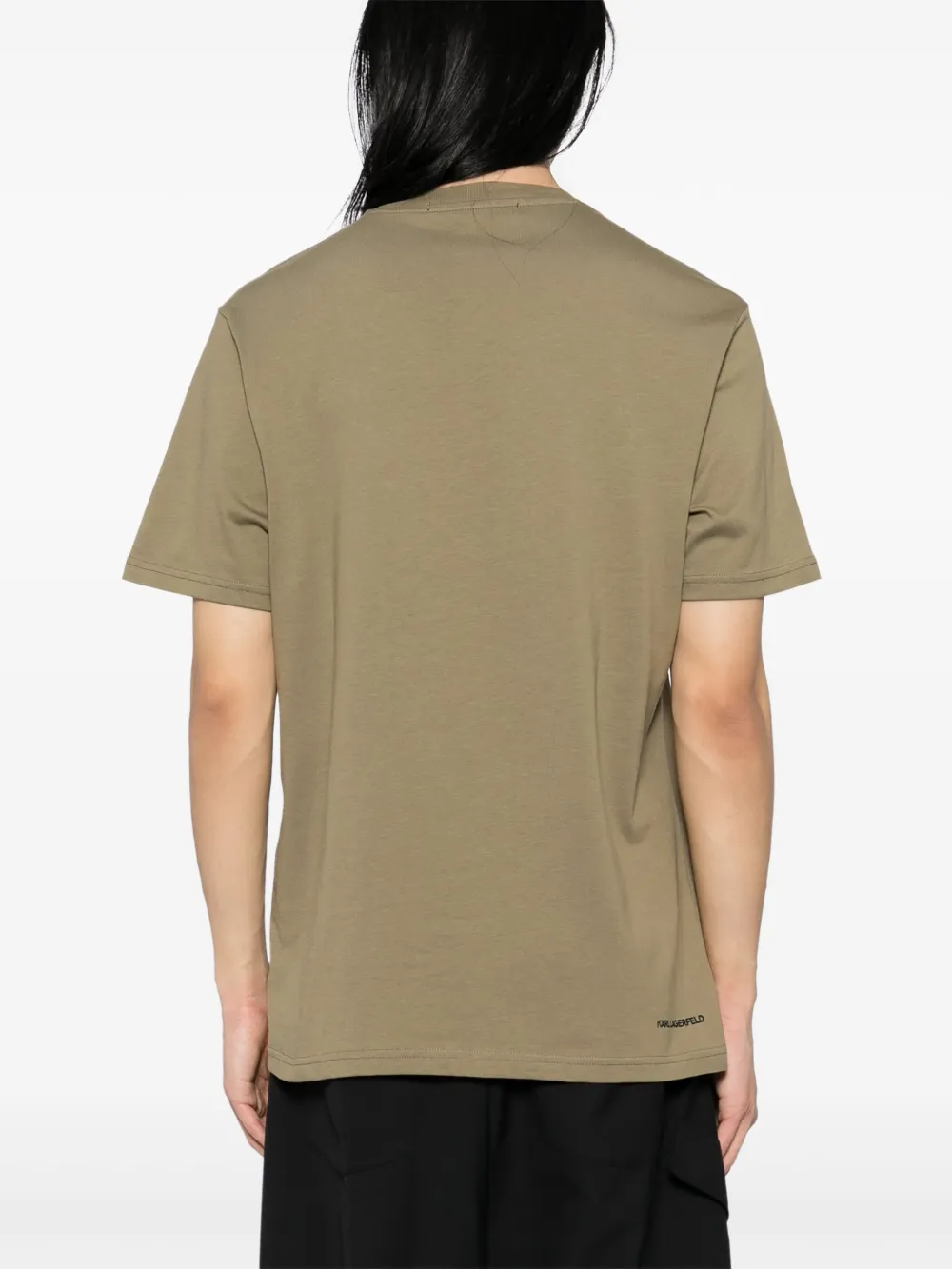 Karl Lagerfeld T-shirt met geborduurd logo Groen