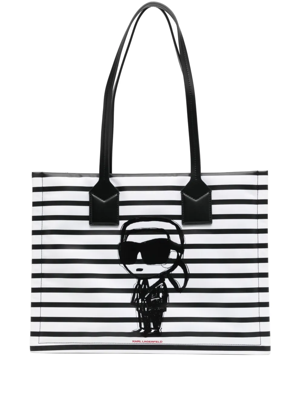 Karl Lagerfeld Ikon gestreepte medium shopper Zwart