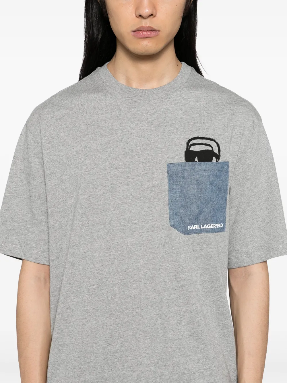 Karl Lagerfeld T-shirt met logoprint Grijs