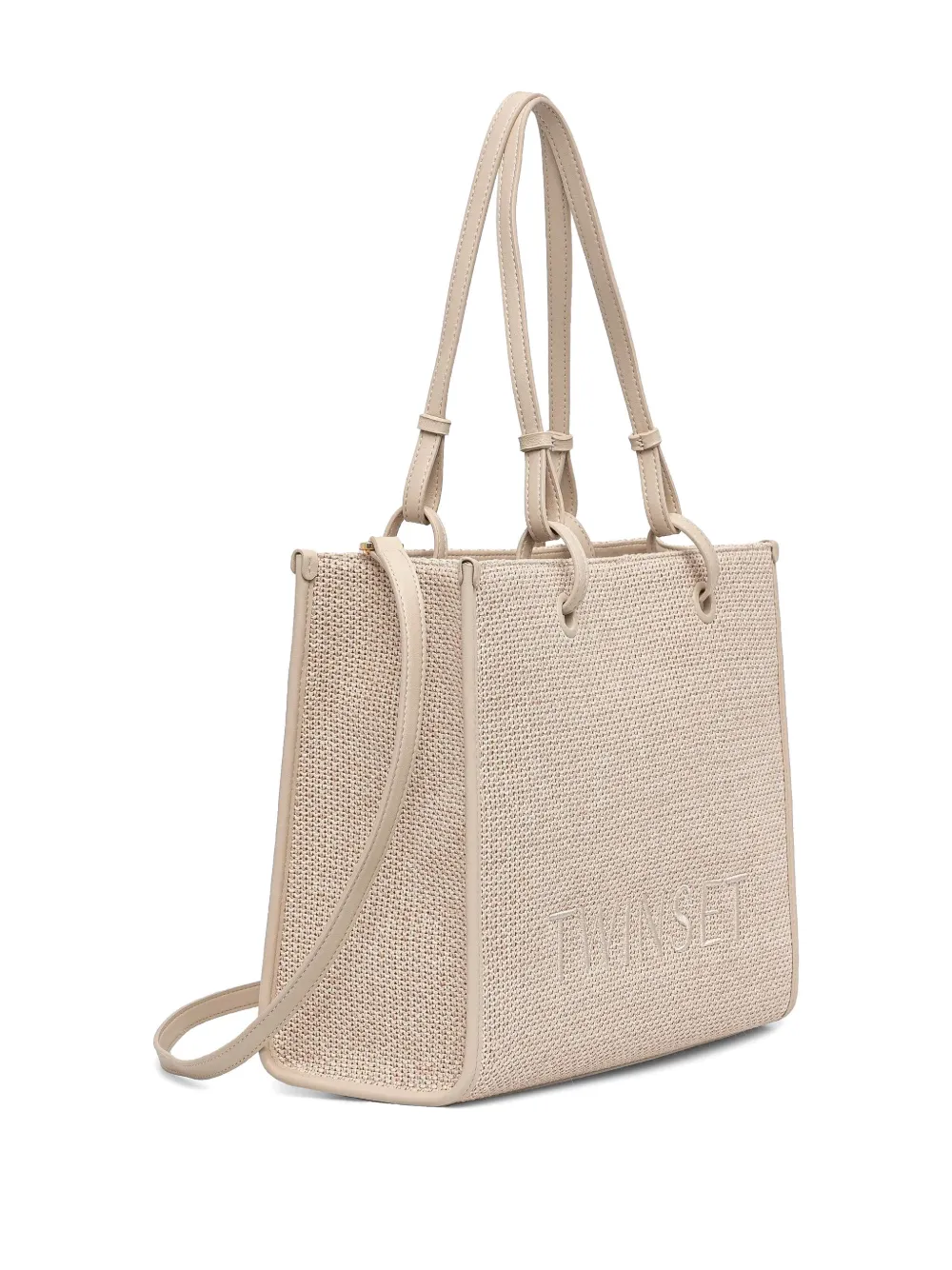 TWINSET Shopper met geborduurd logo - Beige