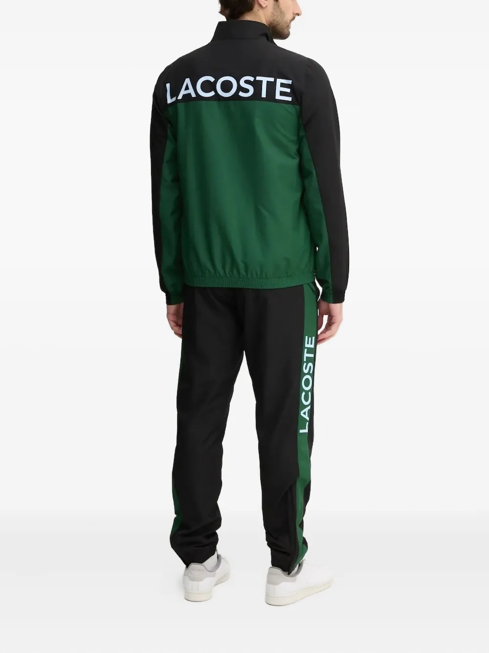 Lacoste colour-block zip-up tracksuit - Groen