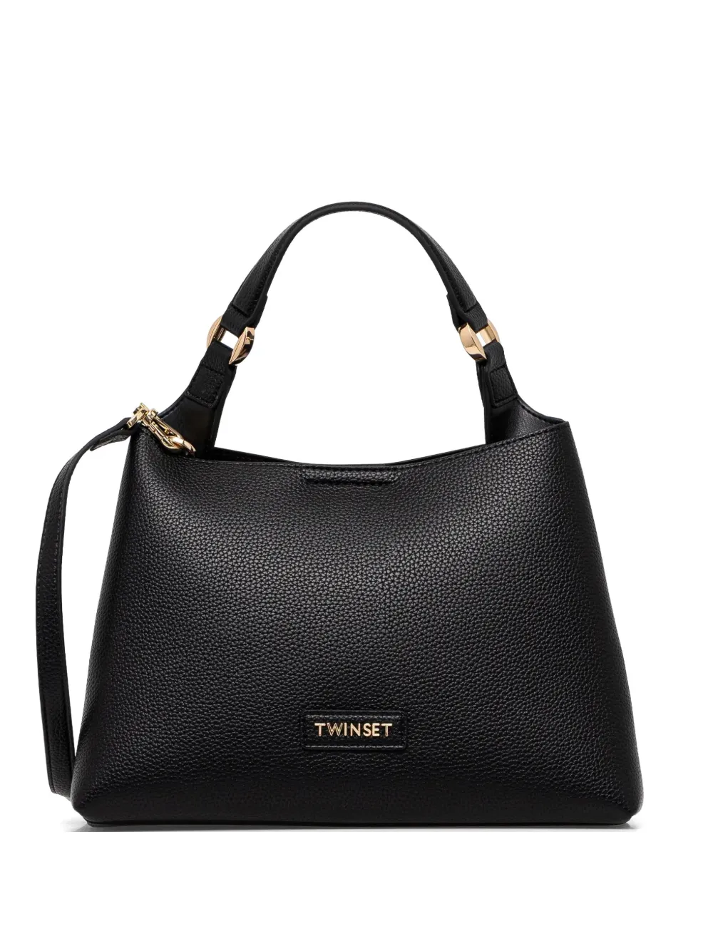 TWINSET ロゴプレート ショルダーバッグ - ブラック TWINSET ロゴプレート ショルダーバッグ - ブラック
