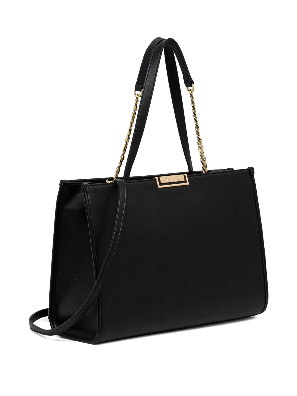 TWINSET Shopper met gegraveerd logo Zwart