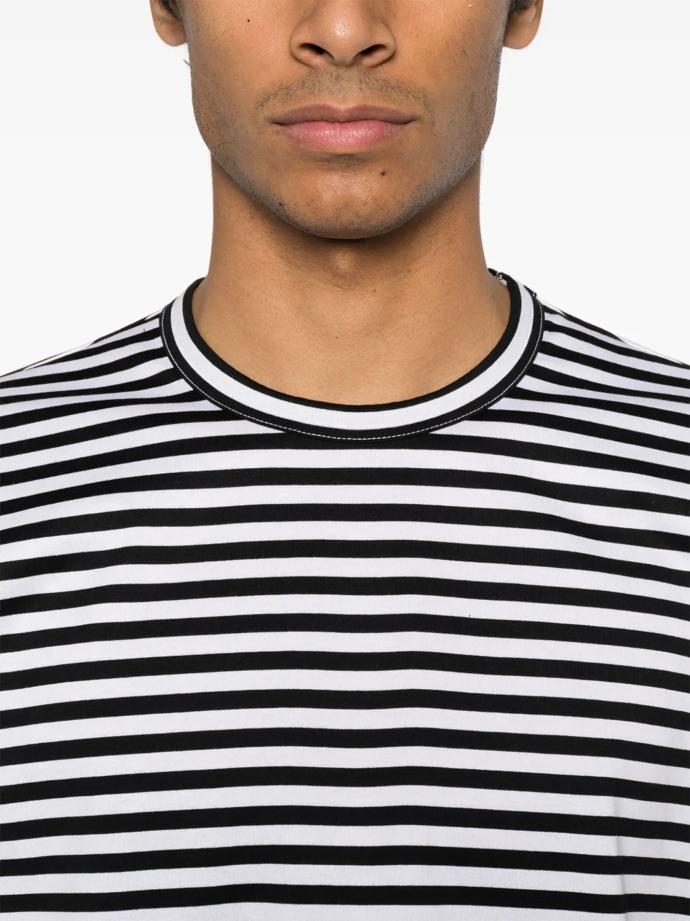 Junya Watanabe MAN x Comme des Garçons gestreept T-shirt Zwart