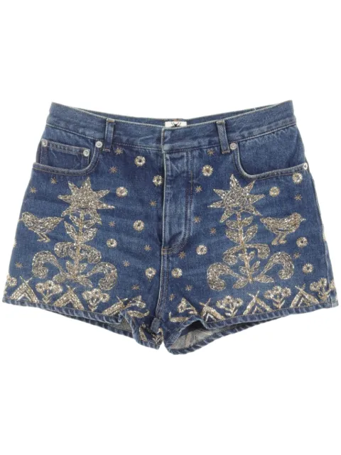 Christian Dior Pre-Owned 2010s embroidery denim shorts
