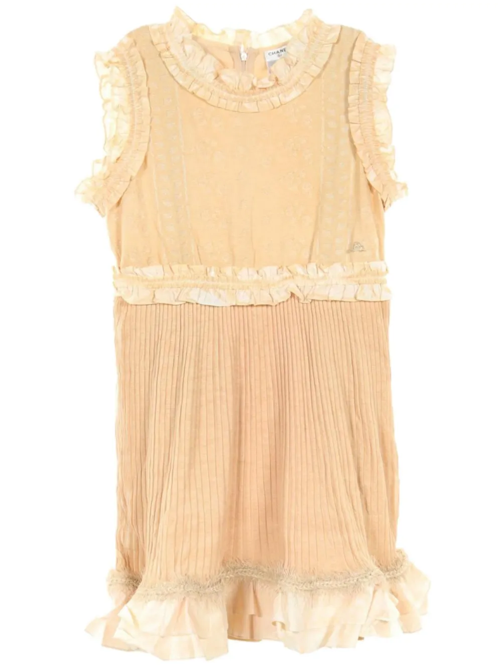 CHANEL Pre-Owned 1986-1988 ruffled minidress | Neutrals | Image 1