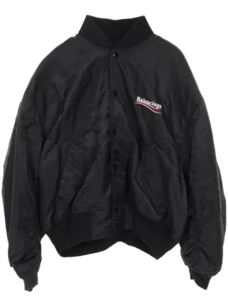 BALENCIAGA　美品　希少キャンペーンロゴボンバージャケットブラック BALENCIAGA 美品 希少キャンペーンロゴボンバージャケットブラック