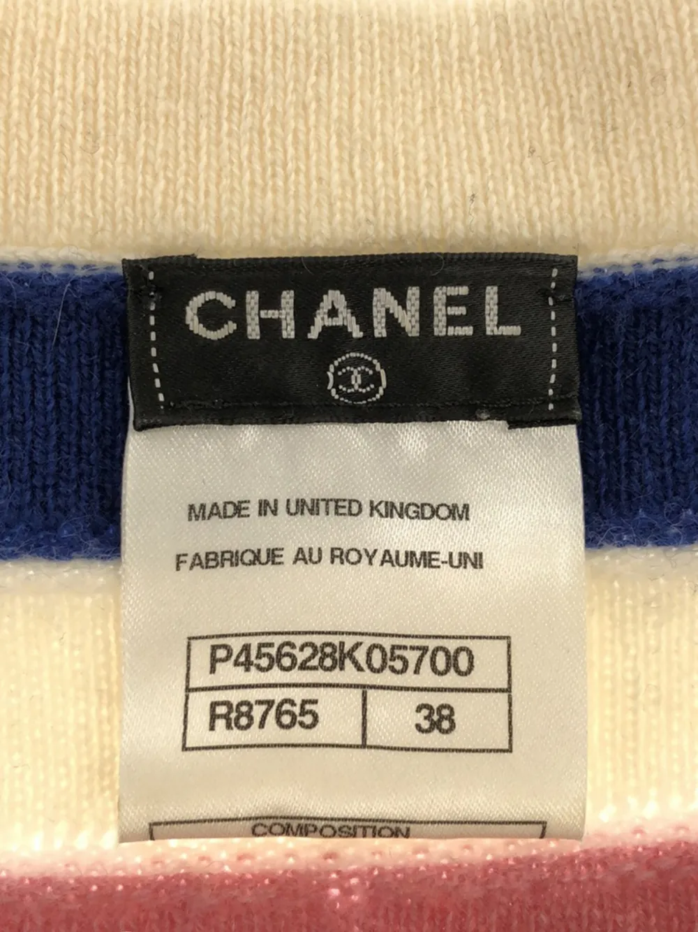 Pre-owned Chanel 1986-1988 Striped Knitted T-shirt In Neutrals